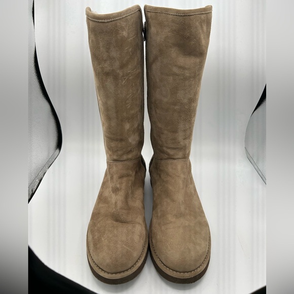 UGG Australia Sz 8 Women's Abree II Tall Boots Beige Sheepskin Suede - Picture 5 of 10
